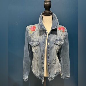 International concepts, embroidered denim jackets, size medium